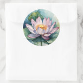 Waterverf Roze Lotus Flower Ronde Sticker (Tas)