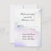 Waterverf Roze Lotus Flowers RSVP Kaartje (Achterkant)