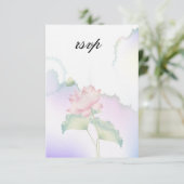 Waterverf Roze Lotus Flowers RSVP Kaartje (Staand voorkant)