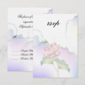 Waterverf Roze Lotus Flowers RSVP Kaartje (Voorkant / Achterkant)