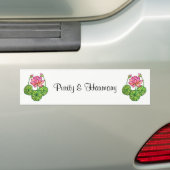 Waterverf Roze Lotus met knoppen en bladeren Bumpersticker (Op auto)