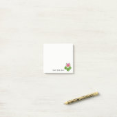 Waterverf Roze Lotus met knoppen en bladeren Post-it® Notes (Op bureau)