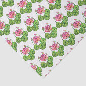 Waterverf Roze Lotus met knoppen en bladeren Tissuepapier (Detail)