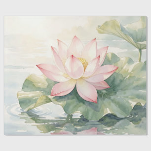 Waterverf Roze Lotus Sereniteit Cadeaupapier