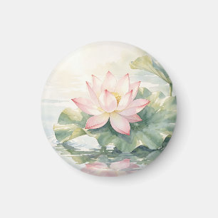 Waterverf Roze Lotus Sereniteit Magneet