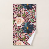 Waterverf roze luipaard bad handdoek (Handdoek)