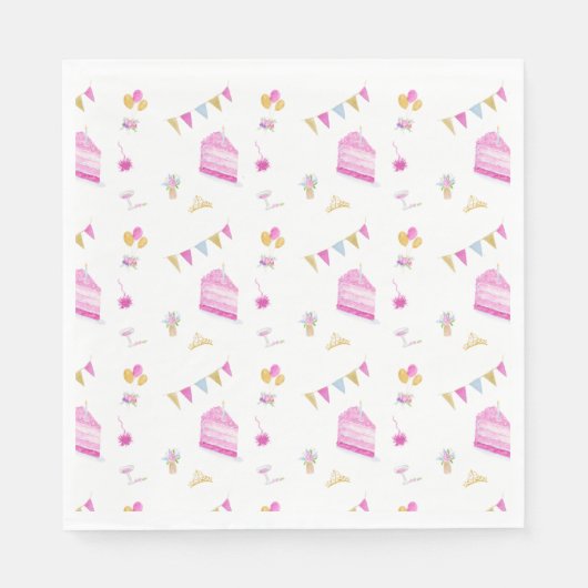 Waterverf Roze maagdarm-afbraakproducten en rok Servet (Voorkant)