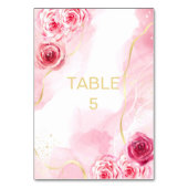 Waterverf Roze Magenta Roos Aantal Kaart (Voorkant)