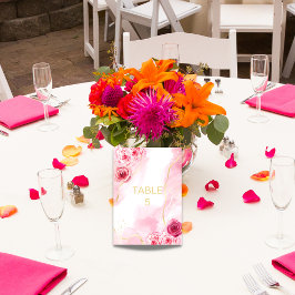 Waterverf Roze Magenta Roos Aantal Kaart