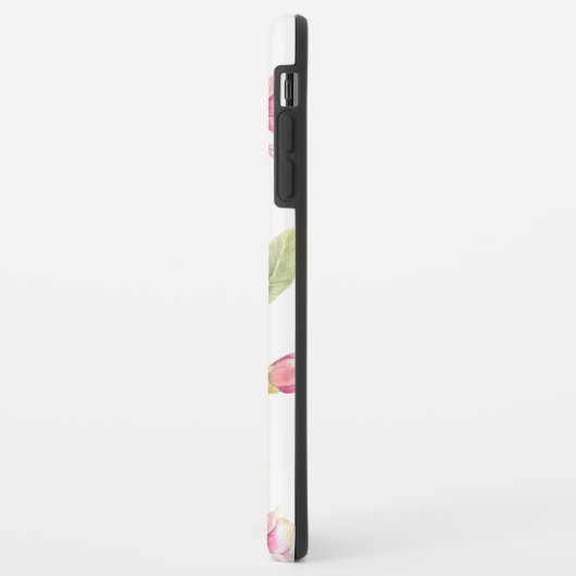 Waterverf roze magnolia bloemen & bladeren patroon Case-Mate iPhone case (Achterkant/links)