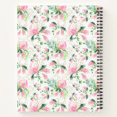 Waterverf Roze Magnolia Flower Custom Name Recipe Notitieboek (Achterkant)
