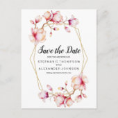 Waterverf Roze Magnolia Flowers Aankondigingskaart (Voorkant)