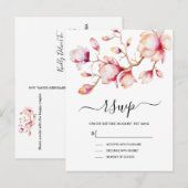 Waterverf Roze Magnolia Flowers Uitnodiging Briefkaart (Voorkant / Achterkant)