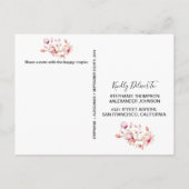 Waterverf Roze Magnolia Flowers Uitnodiging Briefkaart (Achterkant)