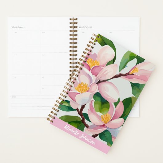 Waterverf Roze Magnolia Moderne kunst Planner (Display)