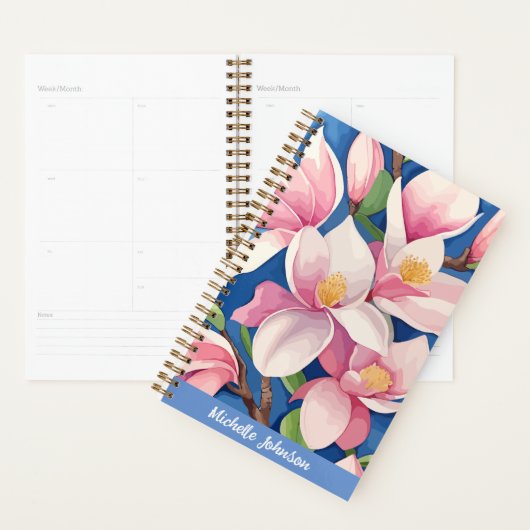 Waterverf Roze Magnolia Moderne kunst Planner (Display)