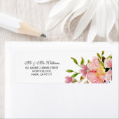 Waterverf roze Magnolia retour adres label (Insitu)