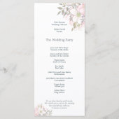 Waterverf Roze Magnolias Vlinder Script Bruiloft Programmakaart (Achterkant)