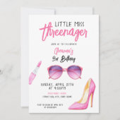 Waterverf roze make-up thema 3e verjaardag kaart (Voorkant)