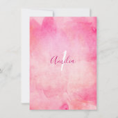 Waterverf roze meisje BIRTHDAY 1 JAAR Kaart (Achterkant)