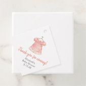 Waterverf Roze Meisje Jurk Baby shower Bedankjes Labels (In situ)