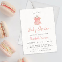 Waterverf Roze Meisje Jurk Baby shower