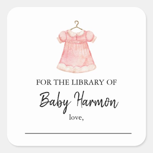 Waterverf Roze Meisje Jurk Boek Stickers (Voorkant)