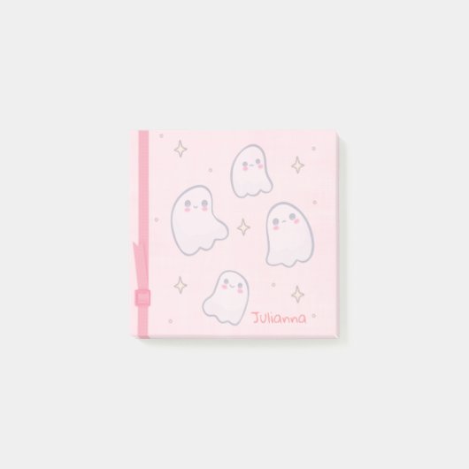 Waterverf Roze Meisjes Ghost Naam Opmerkingen Post-it® Notes (Voorkant)