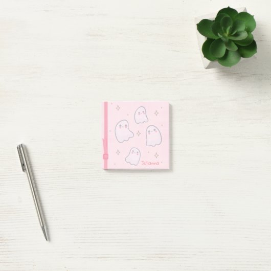 Waterverf Roze Meisjes Ghost Naam Opmerkingen Post-it® Notes (Kantoor)