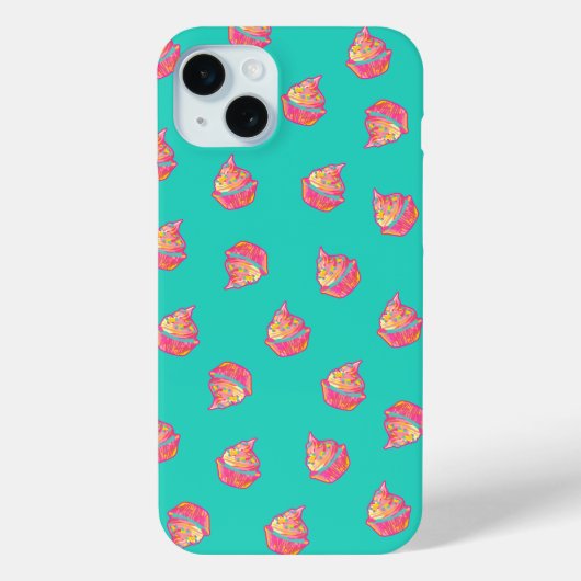 Waterverf roze meisjescupcakes Case-Mate iPhone case (Achterkant)