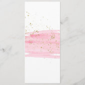 Waterverf Roze menu Blush & Gold Sparkle Weddensch (Achterkant)
