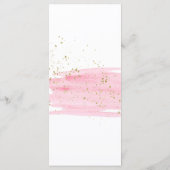 Waterverf Roze menu Blush & Gold Sparkle Weddensch (Achterkant)