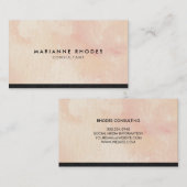 Waterverf Roze met Denim Trim Visitekaartje (Voorkant / Achterkant)