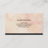 Waterverf Roze met Denim Trim Visitekaartje (Achterkant)