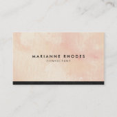 Waterverf Roze met Denim Trim Visitekaartje (Voorkant)