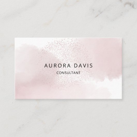 Waterverf Roze - minimalistisch modern Visitekaartje (Voorkant)