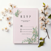 Waterverf roze mint bloem boeket RSVP Kaart