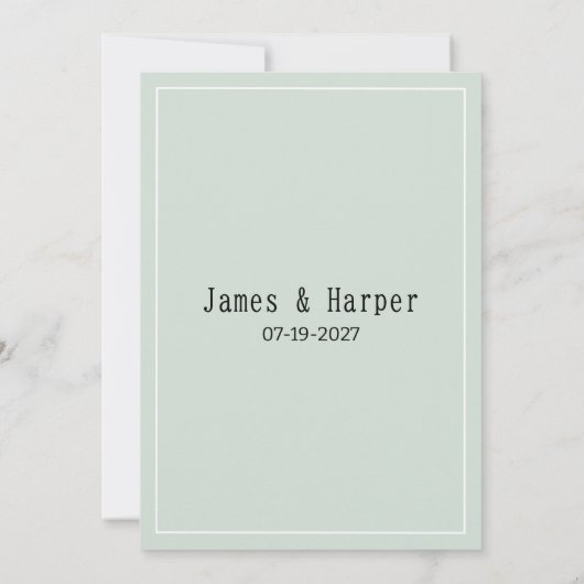 Waterverf roze mint bloem boeket RSVP Kaart (Achterkant)