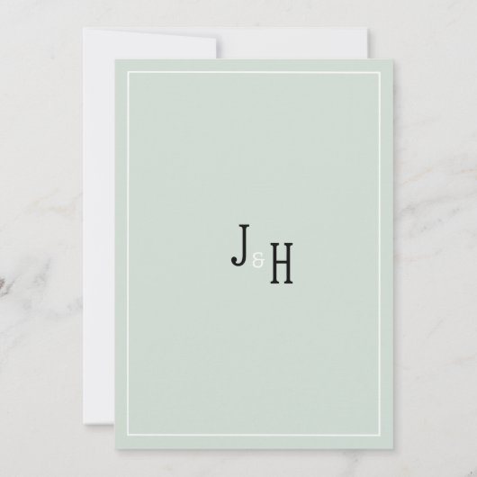 Waterverf roze mint bloem boeket Save the Date Kaart (Achterkant)