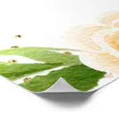 Waterverf Roze Mint Flowers Sweet 16 Welkom Poster (Hoek)