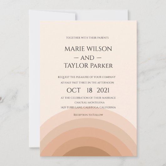 Waterverf roze monogram bruiloft kaart (Voorkant)