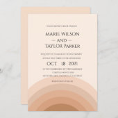 Waterverf roze monogram bruiloft kaart (Voorkant / Achterkant)