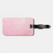 Waterverf Roze Monogram Foto Collage Girl Bagagelabel (Achterkant horizontaal)