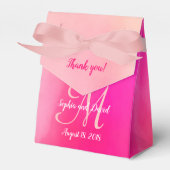 Waterverf Roze Monogram Huwelijksgunst Bedankdoosjes (Voorkant Zijde)
