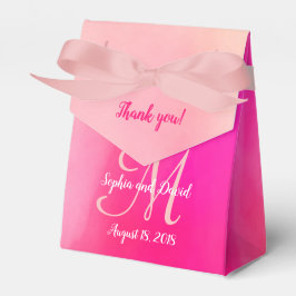 Waterverf Roze Monogram Huwelijksgunst Bedankdoosjes