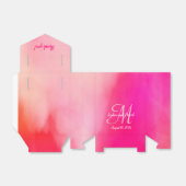 Waterverf Roze Monogram Huwelijksgunst Bedankdoosjes (Uitgevouwen)