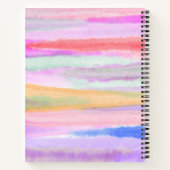 Waterverf Roze monogram stripes Notitieboek (Achterkant)