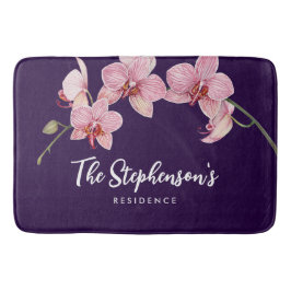 Waterverf Roze Moth Orchideeën Schilderij Badmat