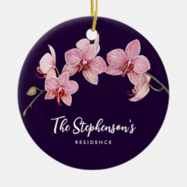 Waterverf Roze Moth Orchideeën Schilderij Keramisch Ornament