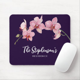 Waterverf Roze Moth Orchideeën Schilderij Muismat